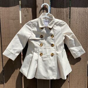 Tahari Girls Cream Double-Breasted Pea Coat